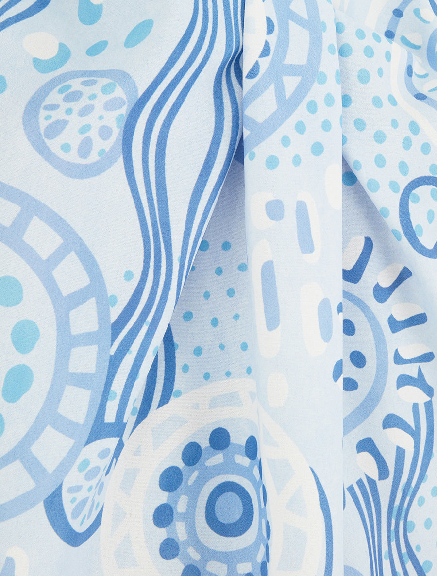 Top boule sans manches imprimé graphique - Bleu ciel - 3