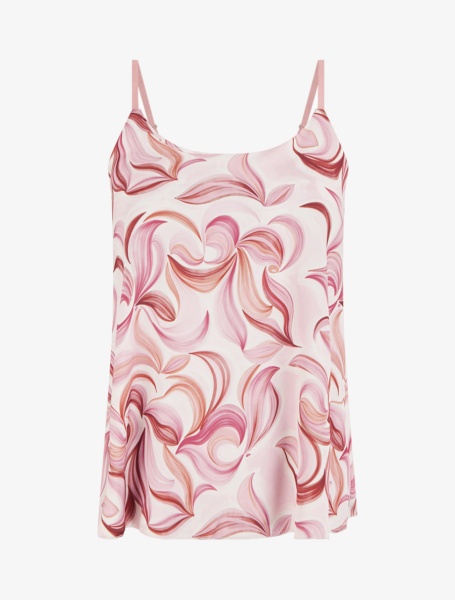 Caraco satiné imprimé fantaisie - Rose - 1