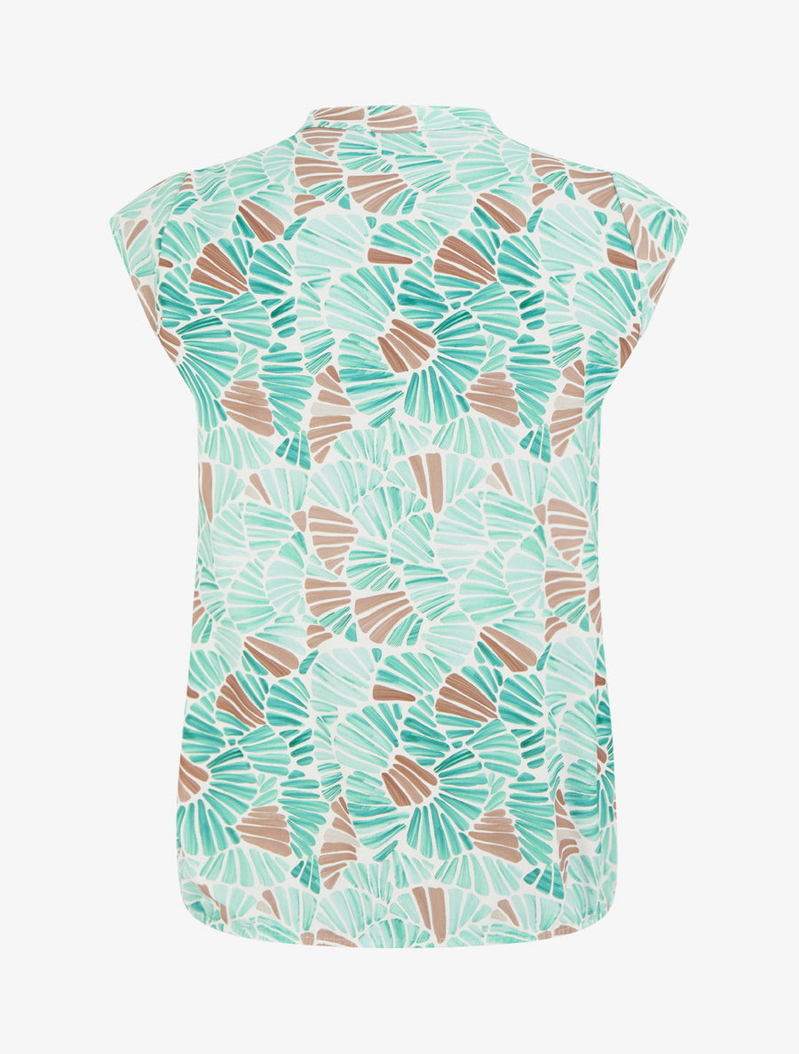 Top boule sans manches à imprimé mosaïque - Vert d&