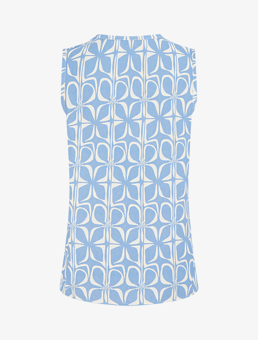 Top droit sans manches imprimé graphique - Bleu ciel - 2