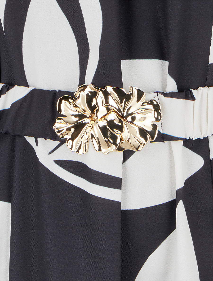 Robe droite ceinturée - Noir - 3