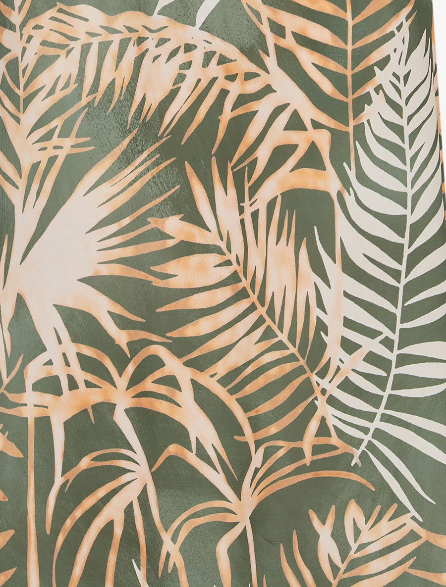 Jupe longue imprimé feuillage - Kaki - 3