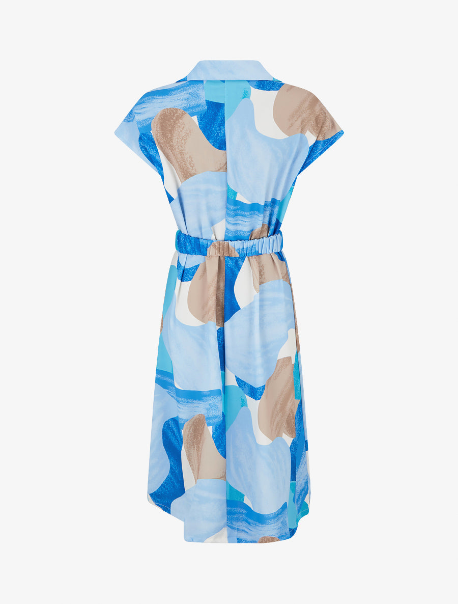 Robe droite ceinturée - Bleu - 2