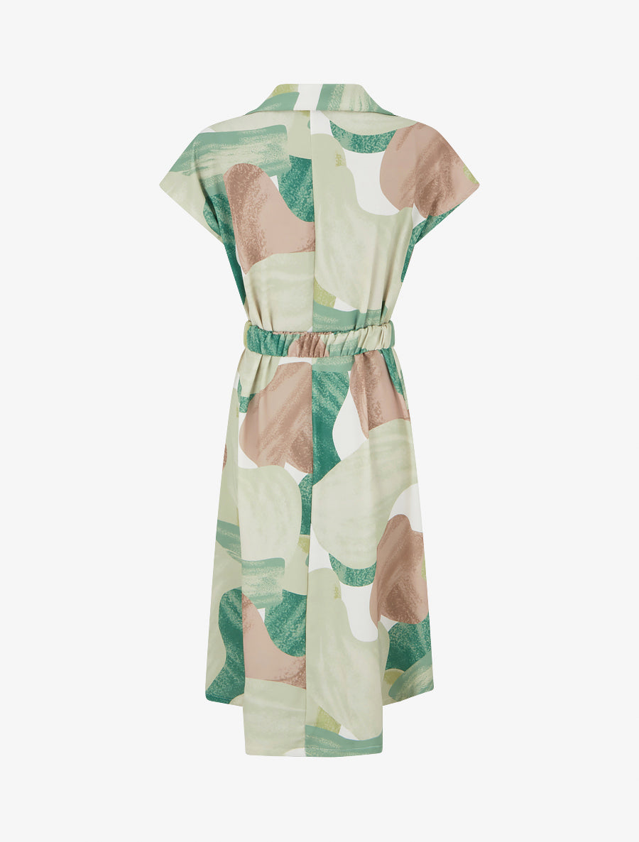 Robe droite ceinturée - Vert - 2