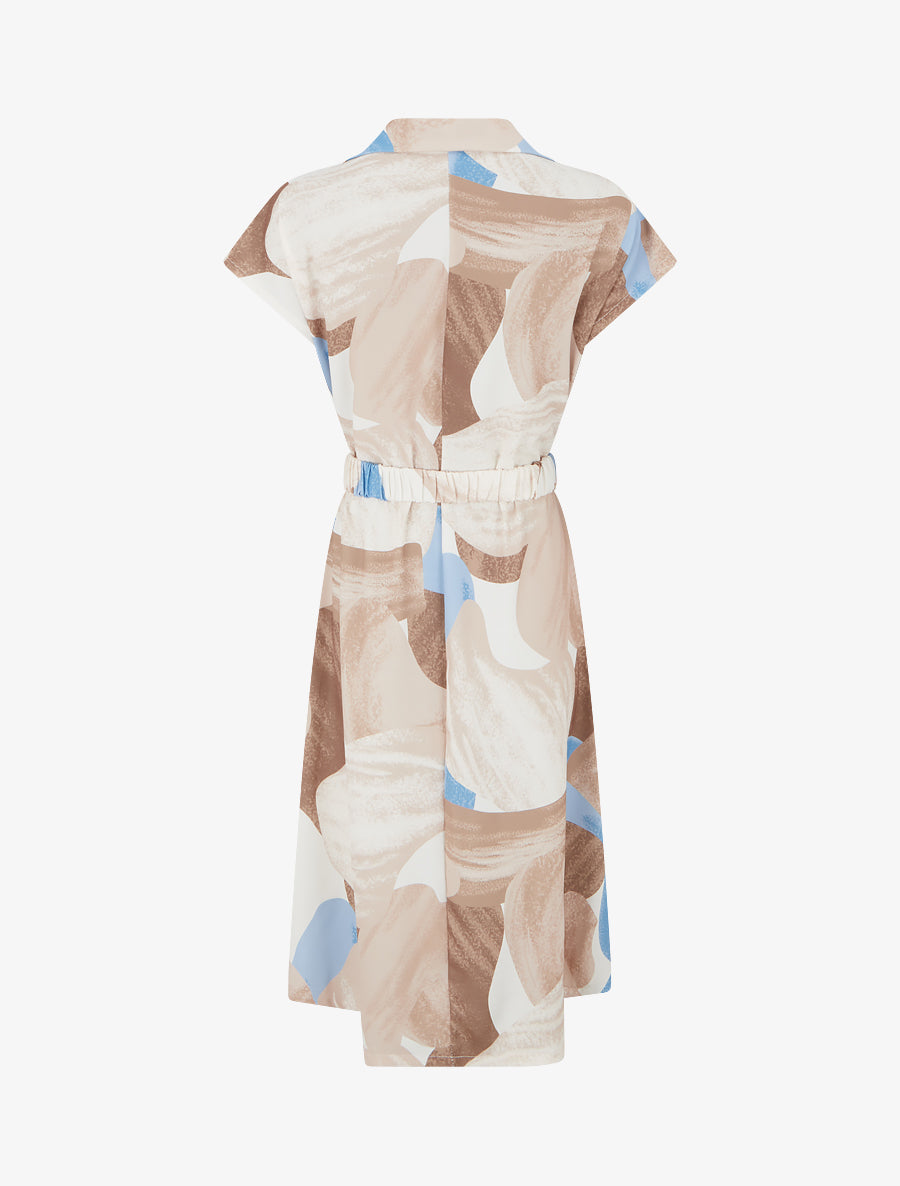Robe droite ceinturée - Beige - 2
