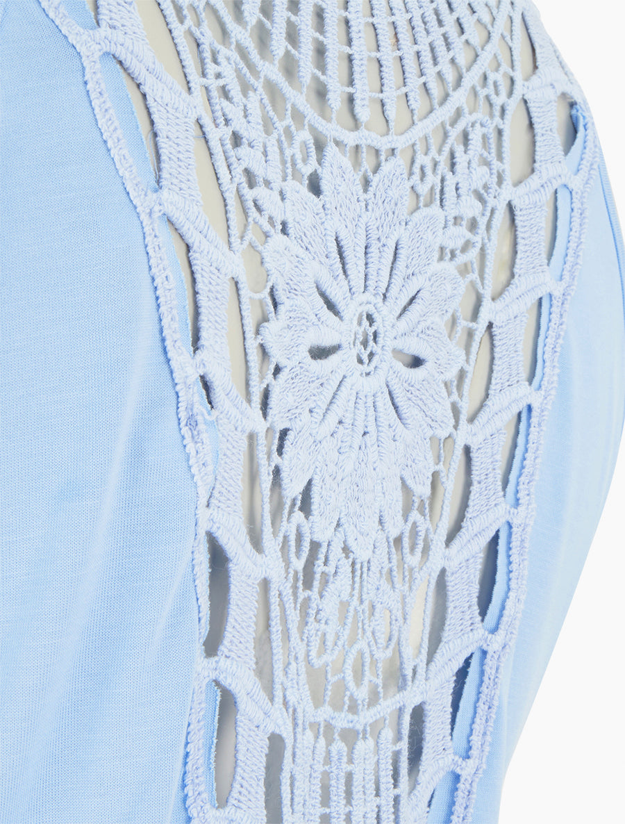 Débardeur droit à dos en crochet - Bleu ciel - 3