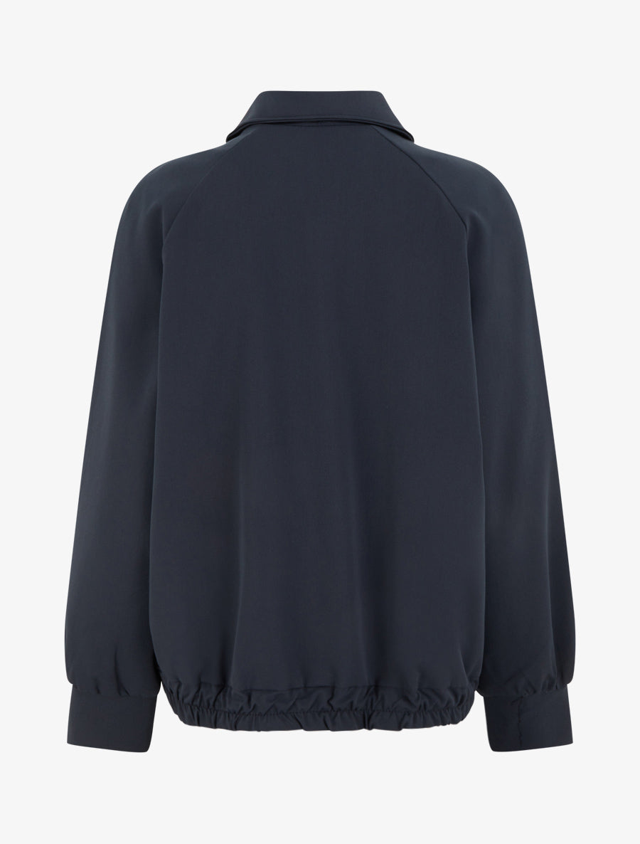 Veste ample zippée à bords élastiqués - Marine - 2