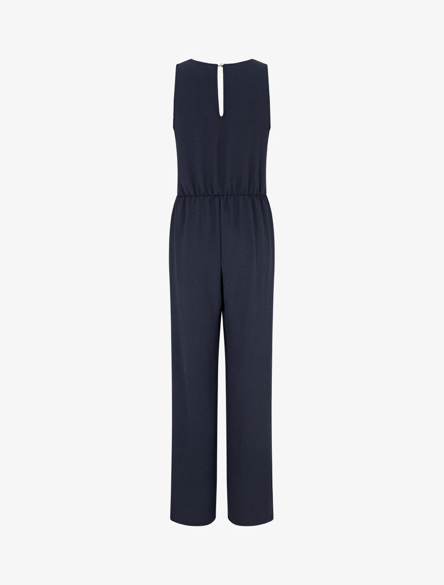 Combinaison unie à empiècement bijou escargot - Marine - 2