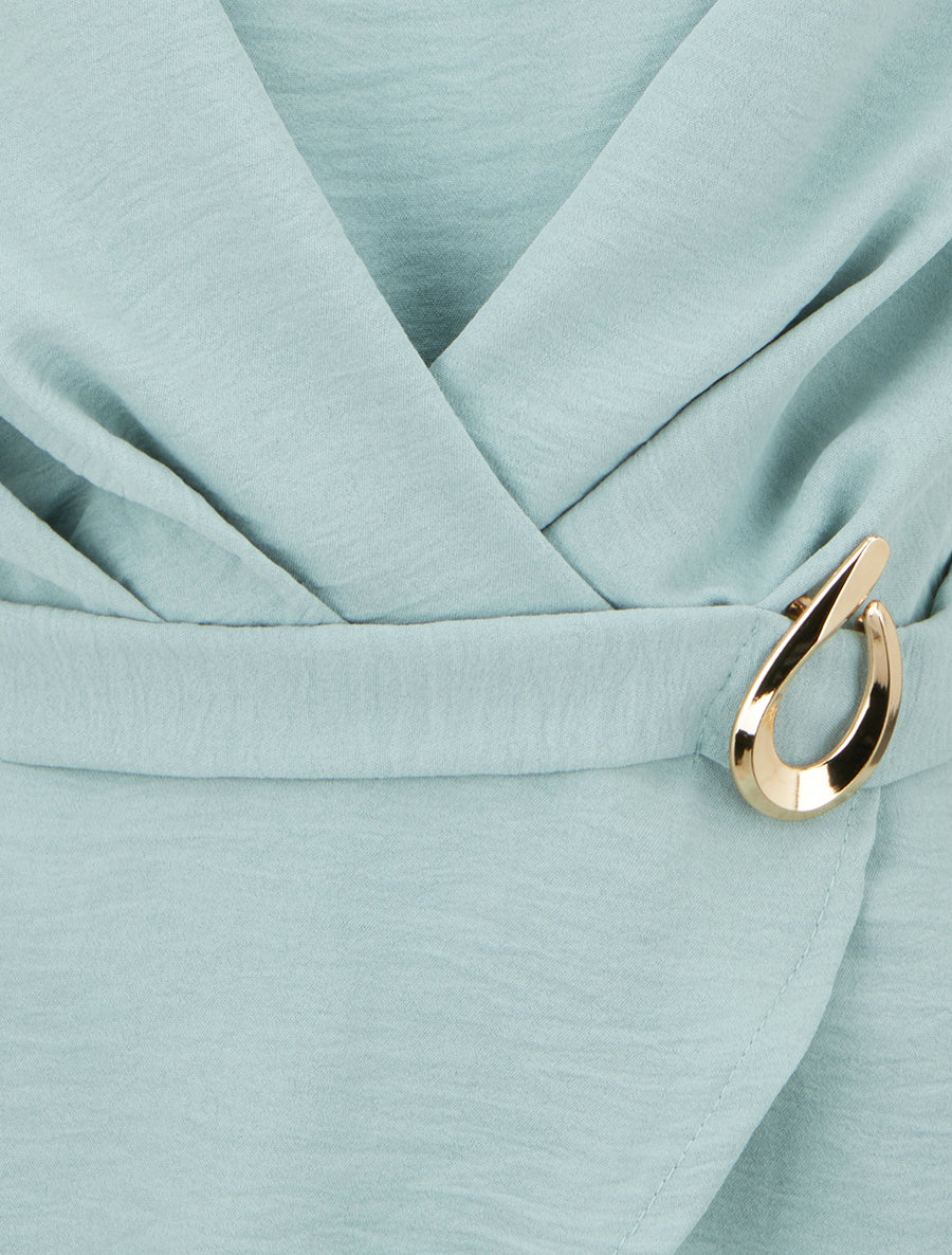 Top cintré à boucle décorative - Bleu clair - 3