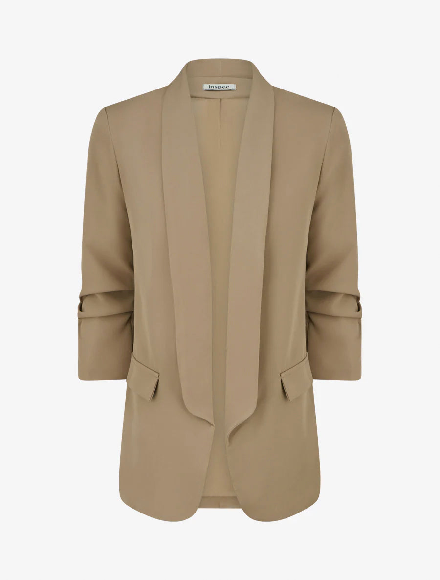 Effen blazer met geplooide mouwen - Mol