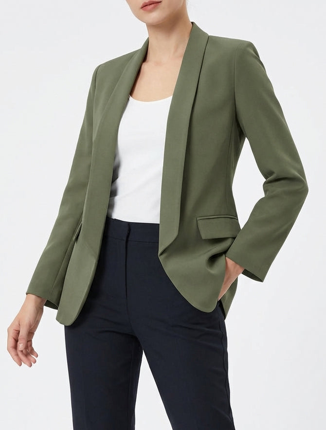 Blazer uni à manches longue - Kaki