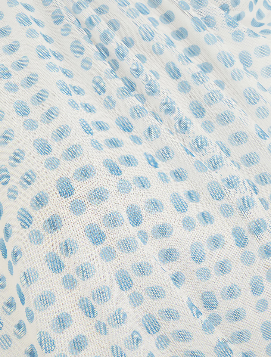 Top sans manches en tulle à pois - Bleu - 3