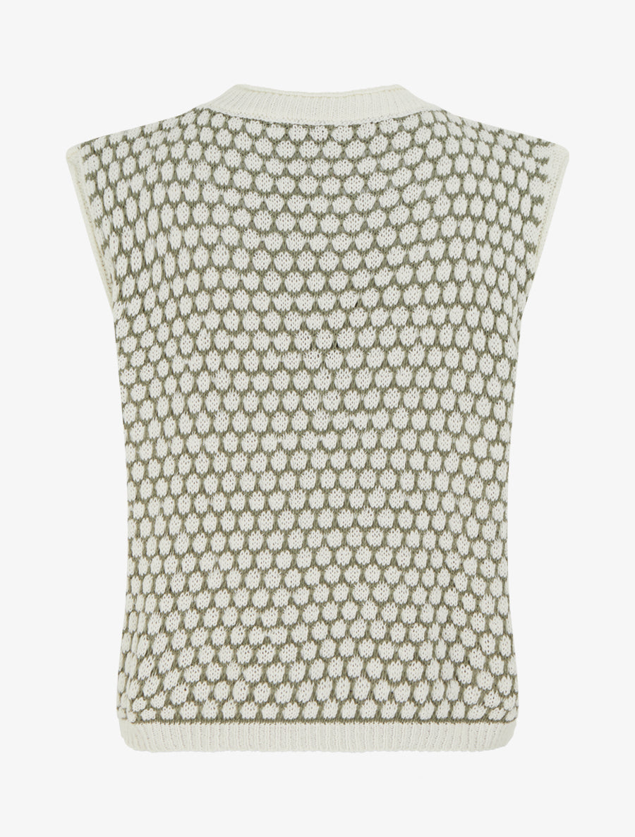 Pull sans manches motif nid d&