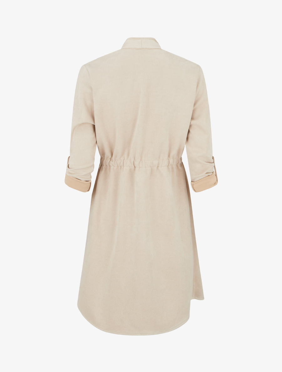 Veste mi-longue en suédine - Beige - 2