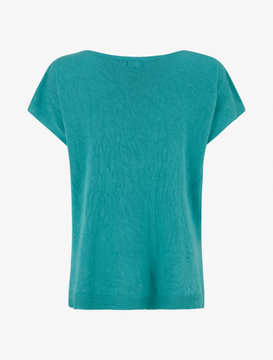 Pull fin uni en maille - Turquoise - 2