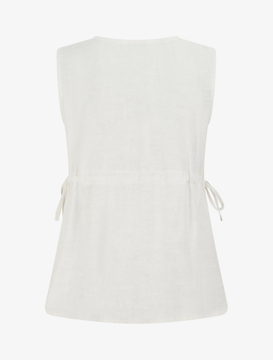 Top fluide à col V - Blanc cassé - 2