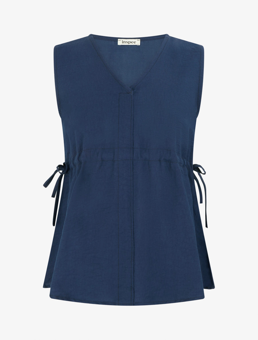 Top fluide à col V - Marine - 1