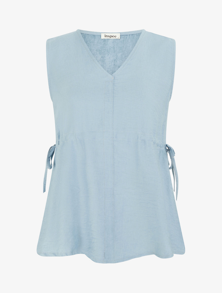Top fluide à col V - Bleu - 1