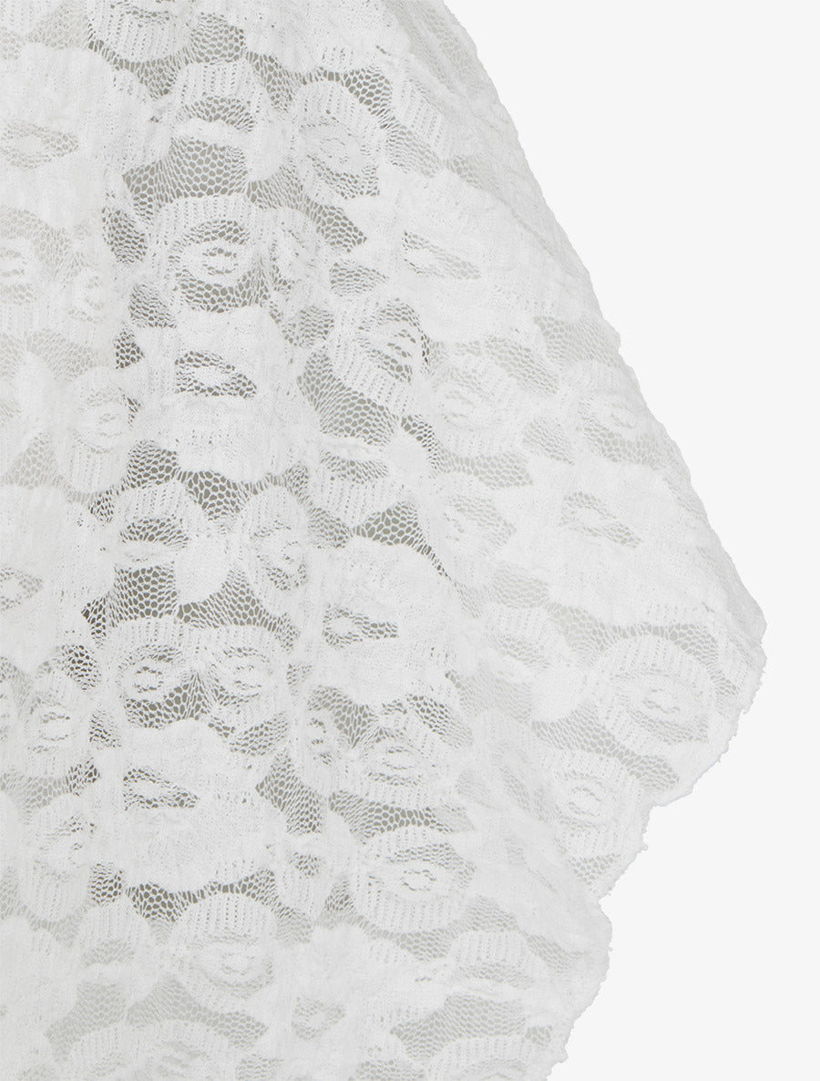 Top boule en dentelle - Blanc