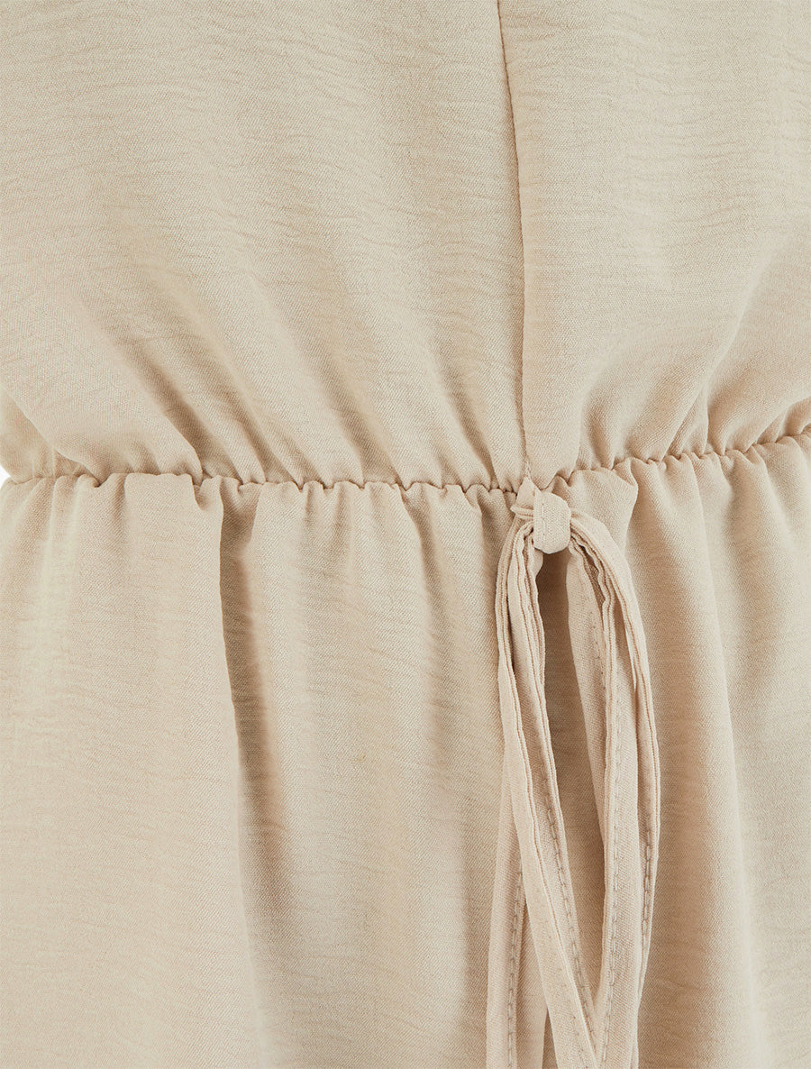 Combishort uni à taille élastiquée - Beige - 3