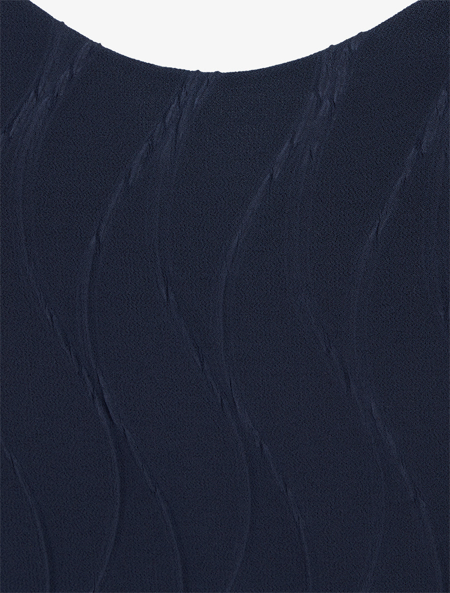 Caraco uni et texturé - Bleu nuit - 3