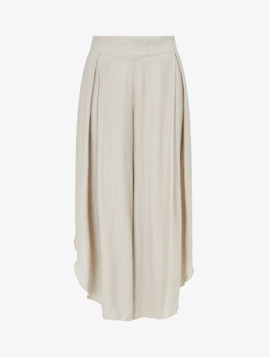 Pantalon texturé style sarouel fendu - Taupe clair - 1