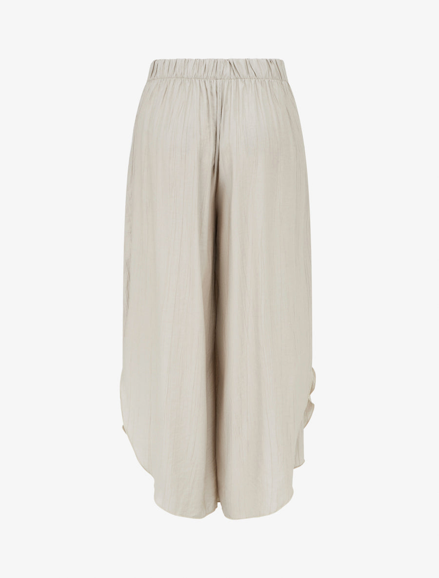 Pantalon texturé style sarouel fendu - Taupe clair - 2