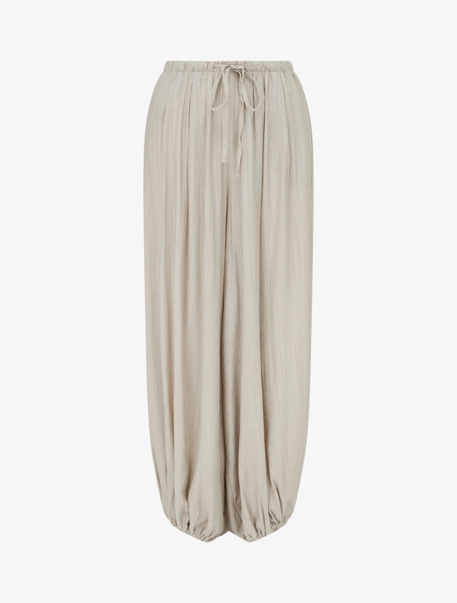 Pantalon style sarouel à bouts élastiqués - Taupe clair - 1
