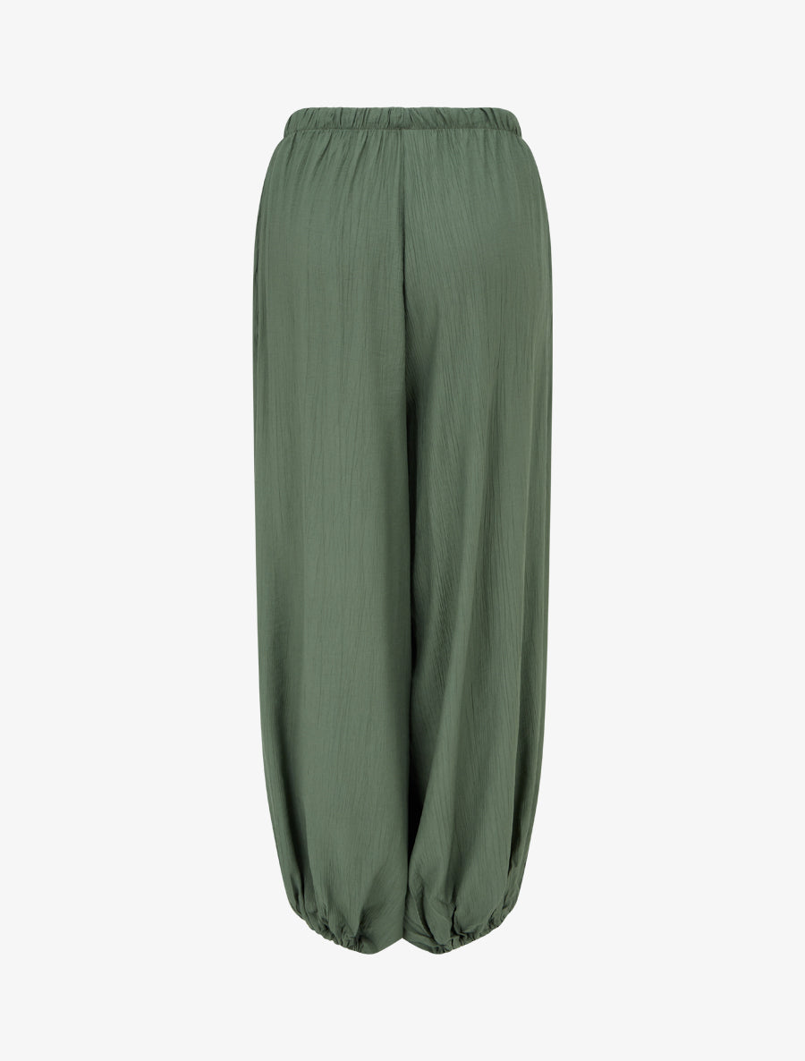 Pantalon style sarouel à bouts élastiqués - Kaki - 2