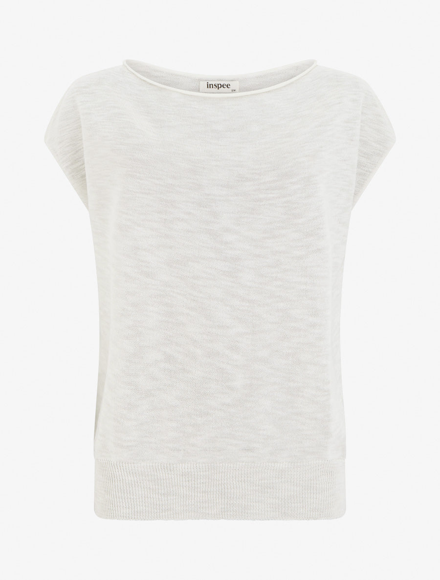 Top fin en maille - Blanc - 1