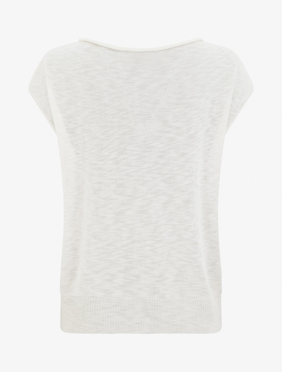 Top fin en maille - Blanc - 2