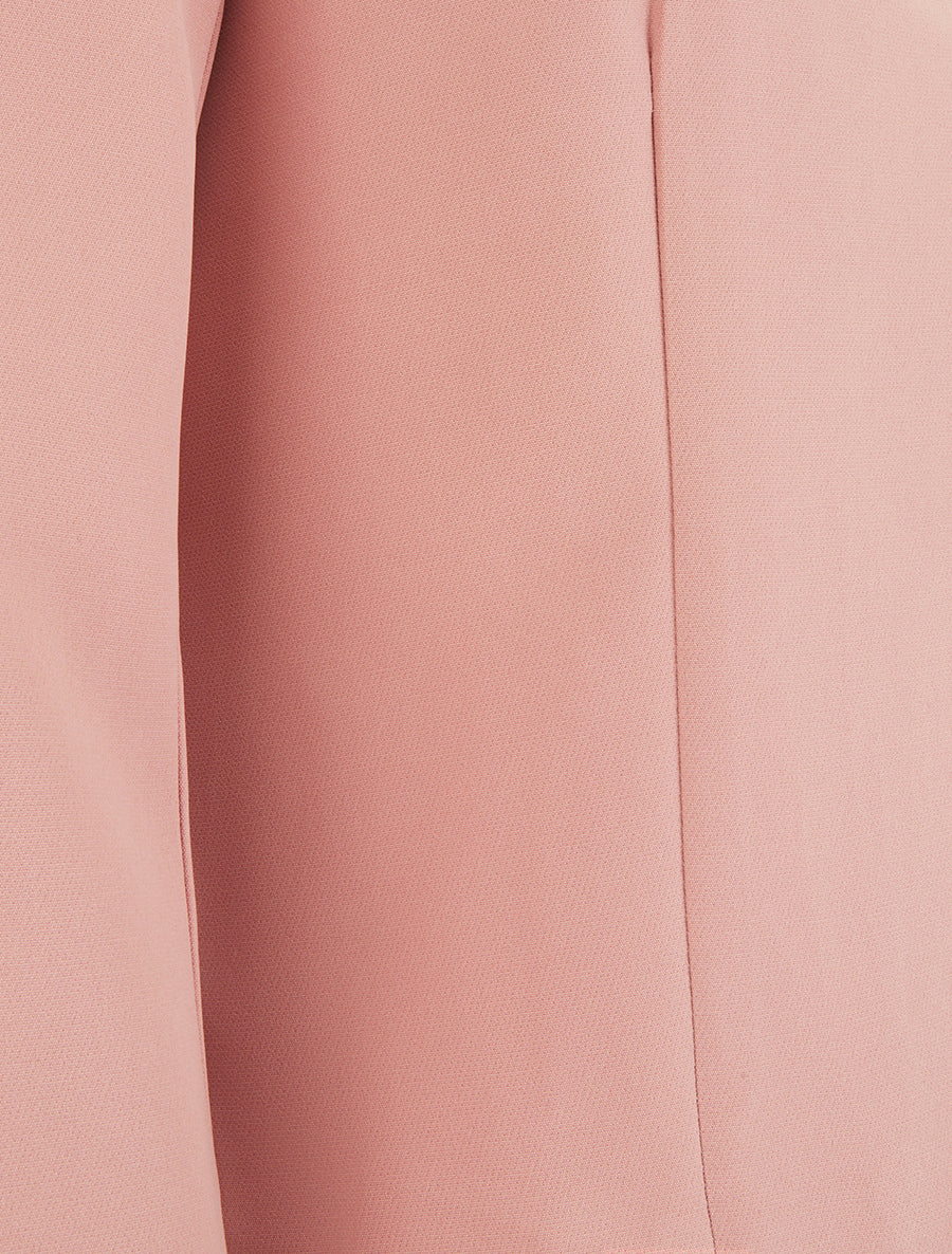 Veste droite à col rond et épaulettes - Rose - 3