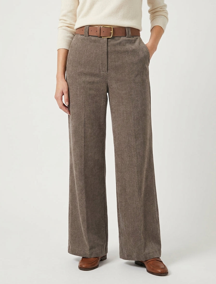 Elastische broek in fluweeleffect - Mol