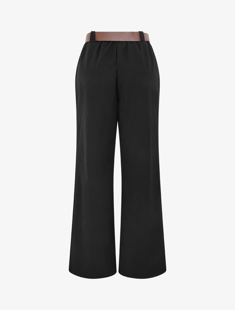 Pantalon élastiqué coupe ample - Noir - 2