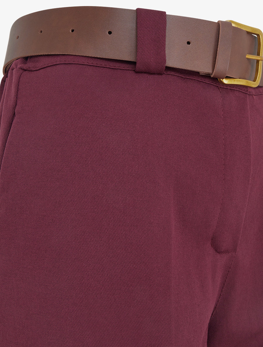 Pantalon élastiqué coupe ample - Lie de vin - 3