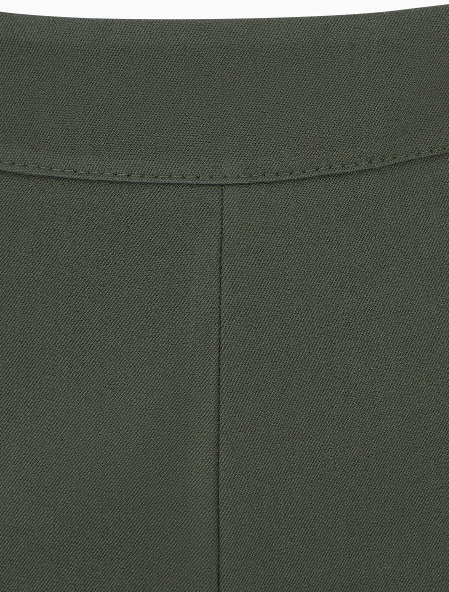 Pantalon uni à fermeture sur les côtés - Kaki - 3