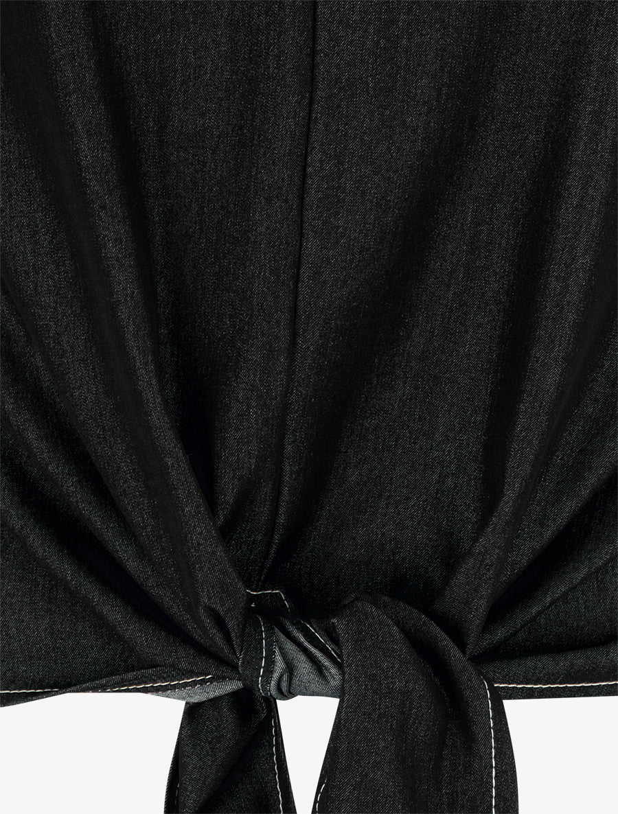 Top droit à nouer - Noir - 3