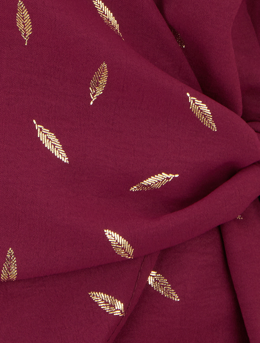 Top style portefeuille à plumes irisées - Bordeaux