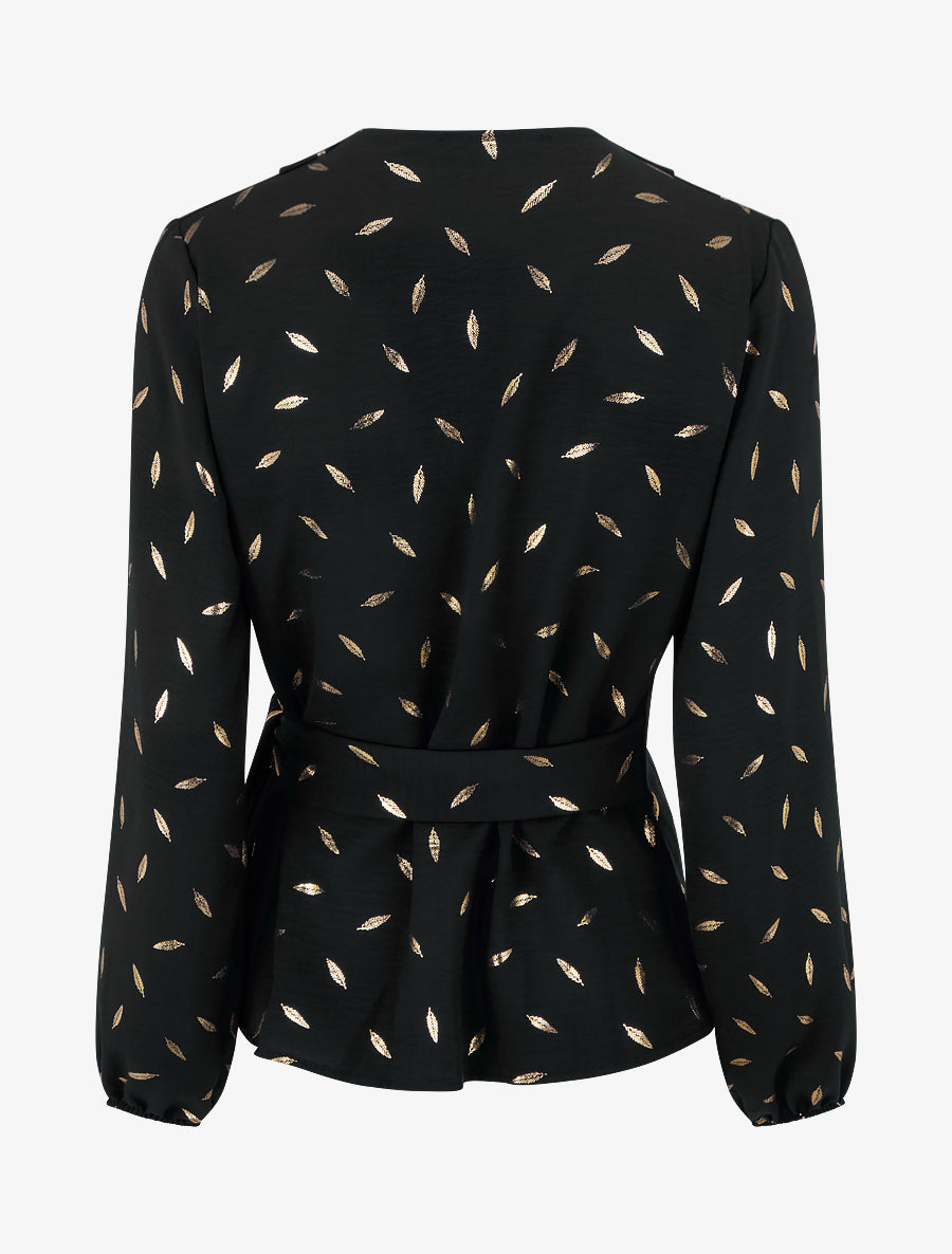 Top style portefeuille à plumes irisées - Noir - 2