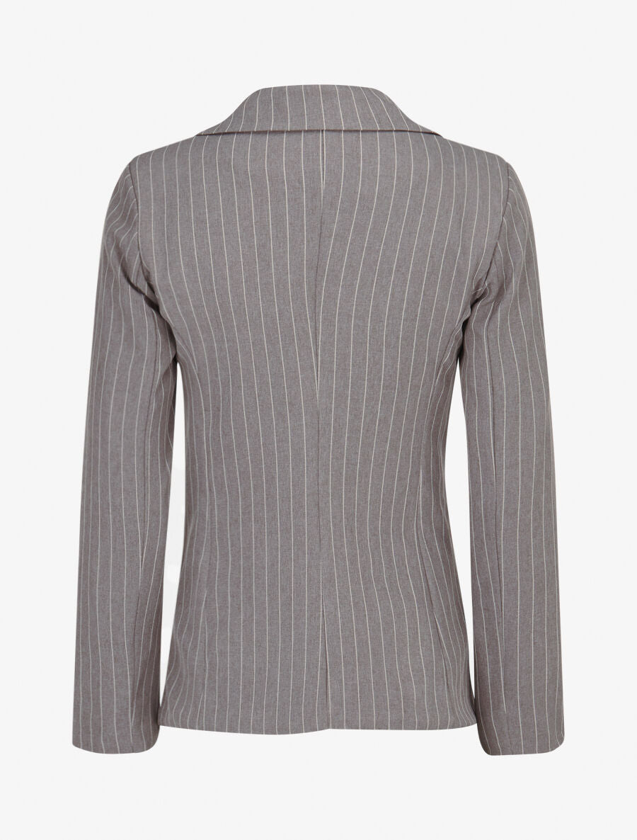 Veste cintrée à fines rayures - Gris - 2