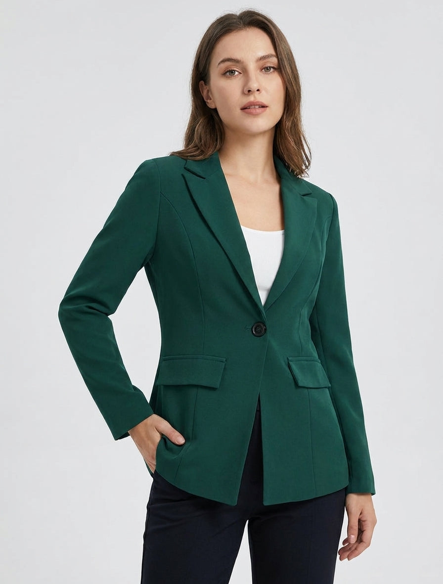 Blazer basique à épaulettes - Vert foncé
