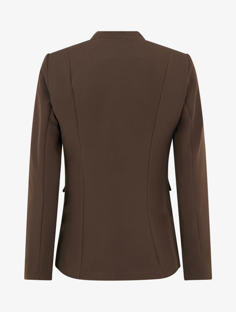 Veste droite à épaulettes - Marron - 2