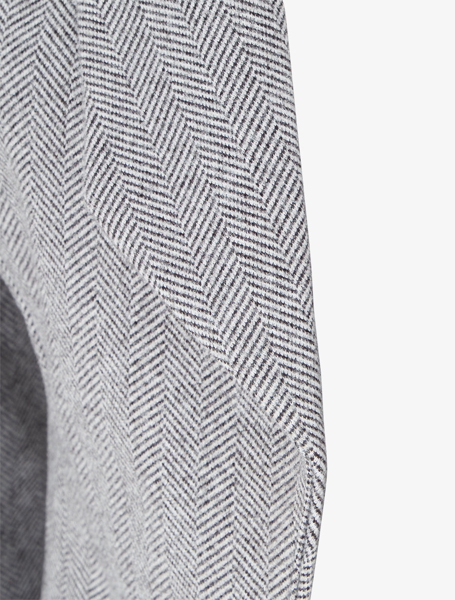 Blazer ouvert en feutrine motif chevron - Gris - 3