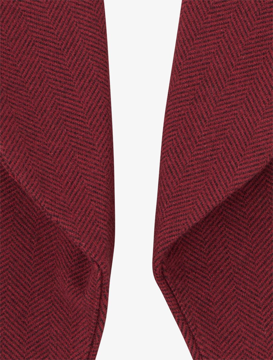 Blazer ouvert en feutrine motif chevron - Lie de vin - 3