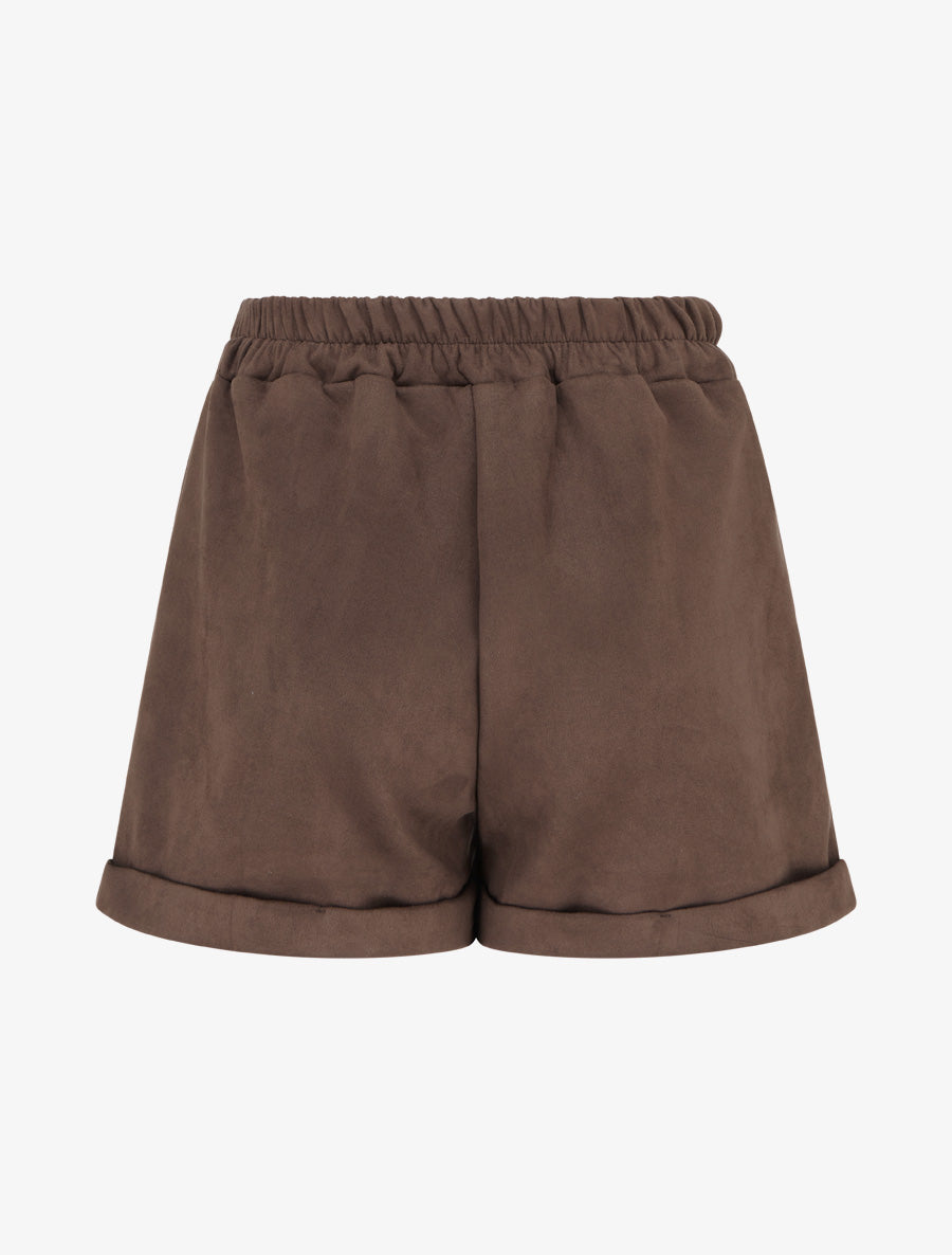 Short paperbag en suédine - Marron - 2
