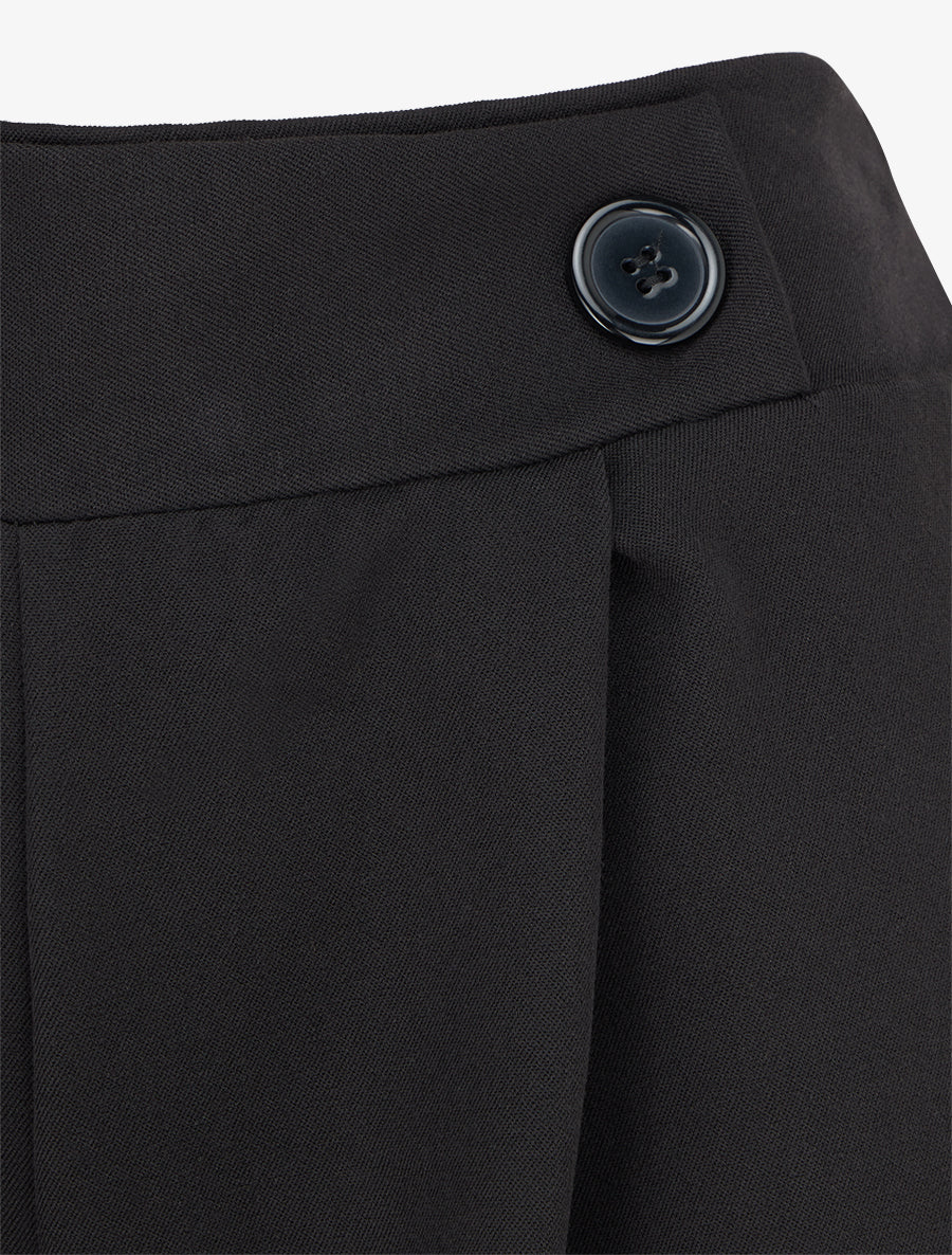 Pantalon uni à taille élastiquée - Noir - 3