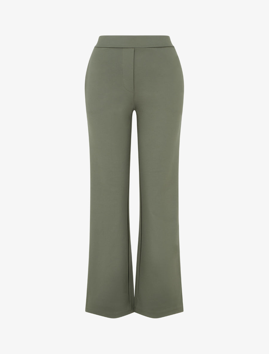 Pantalon uni coupe droite - Kaki - 1
