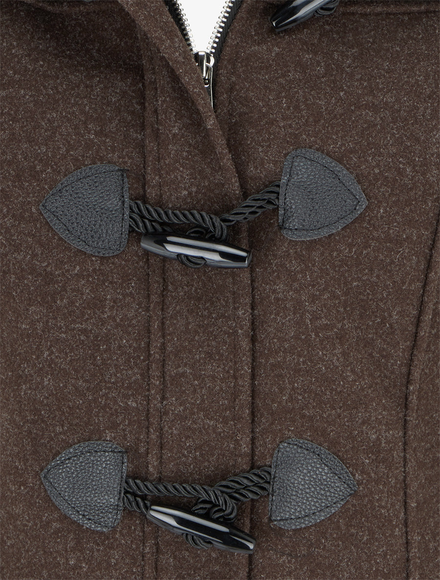 Duffle-coat uni à capuche - Marron - 3