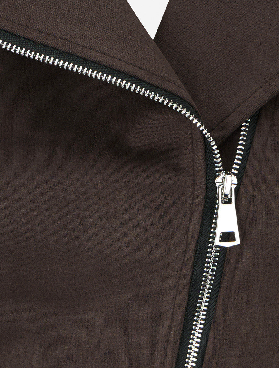 Perfecto-stijl jack in suèdine - Bruin