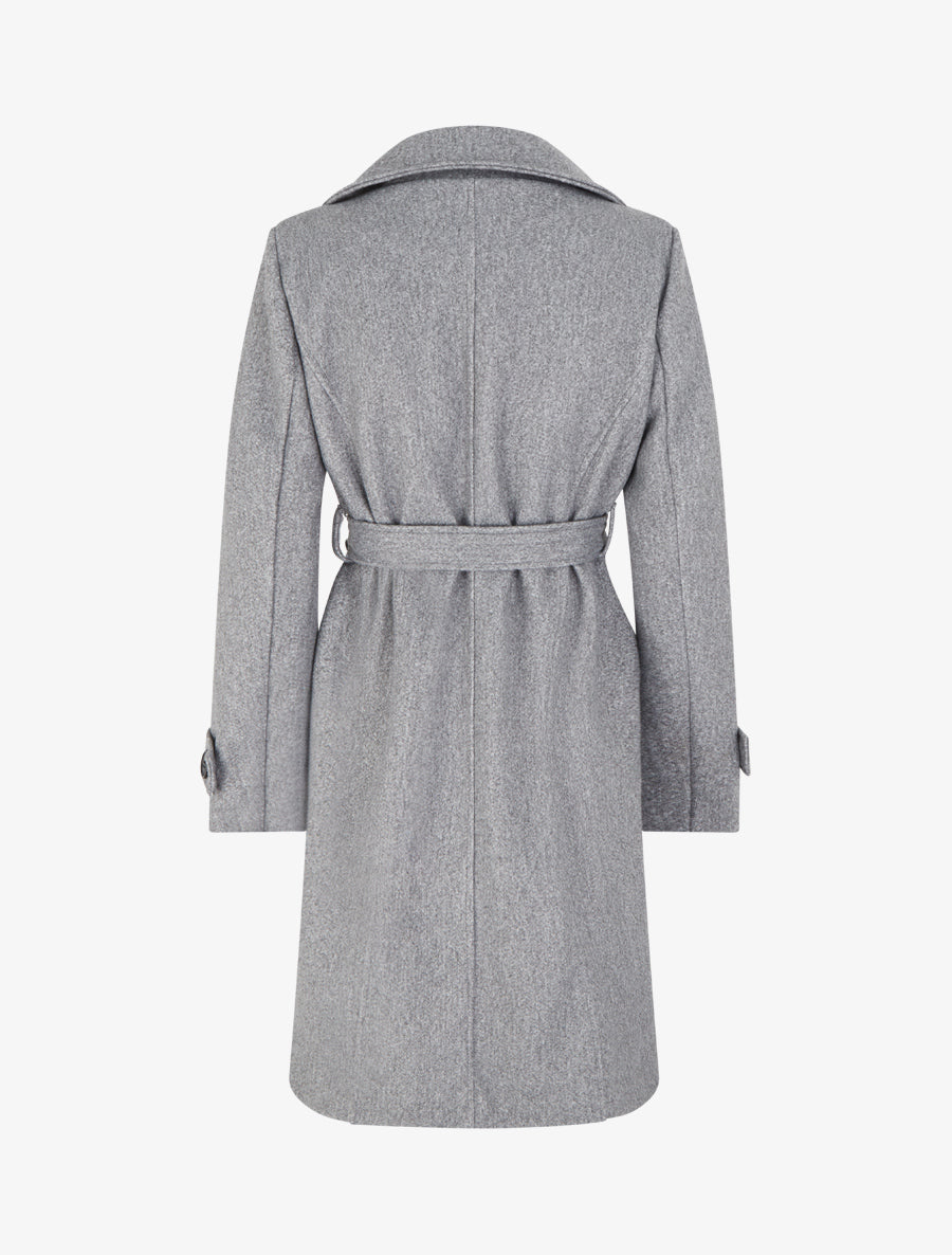 Manteau long croisé basique - Gris clair - 2